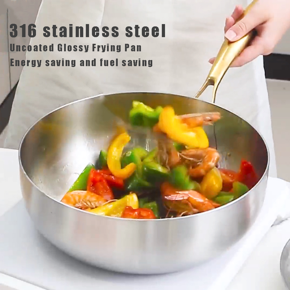 316 Stainless Steel Frying Pan - Kitchen Appliances Gas Stove ulasan dan harga